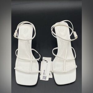 Zara Women's White Strappy Heels Sz 39 or Sz 9